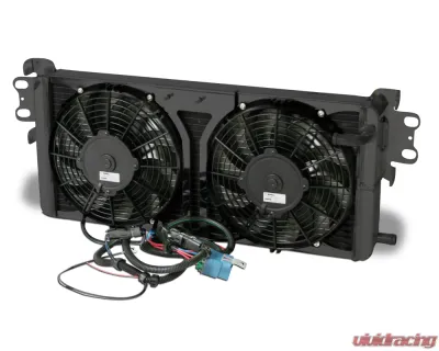 AFCO 26-1/4" x 5-3/8" x 8-7/8" Heat Exchanger Aluminum Black Double Pass w/ Fans Ford Shelby GT500 2007-2012 - 80280PROB