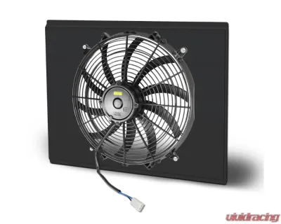 AFCO Aluminum Shroud Only Single Black Shroud w/ Trans Cooler Chevrolet Nova 1962-1967 - 80287-F-SB-Y