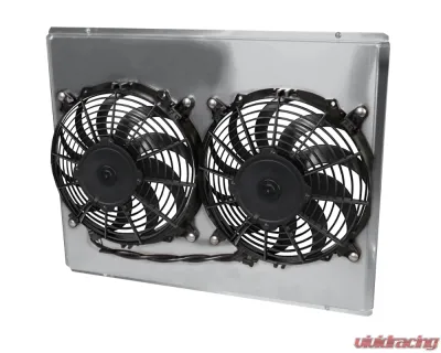 AFCO Aluminum Shroud Only Dual Satin Shroud Chevrolet Nova 1968-1974 - 80288-F-DS-N