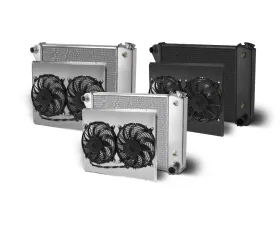 AFCO Aluminum Black Radiator & Shroud Dual Black Shroud 28