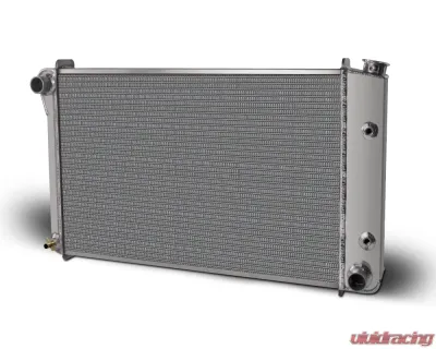 AFCO Aluminum Satin Radiator w/ Trans Cooler Pontiac Firebird | Trans Am 1970-1981 - 80290-S-NA-Y