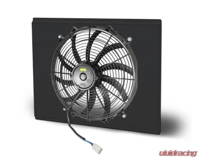 AFCO Aluminum Shroud Only Single Black Shroud Pontiac GTO w/ Trans Cooler 1964-1967 - 80298-F-SB-Y