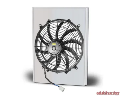 AFCO Aluminum Polish Fan & Shroud 16.88 Wide x 22.25 Tall, 80145, 80146, 81145, 81146 Radiator w/ No Transcooler - 80417FANZ