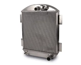 AFCO 18 Wide x 24 Tall Aluminum Black Radiator & Shroud Universal Street Rod Single Black Shroud