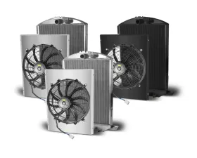 AFCO Aluminum Black Radiator & Shroud Single Black Shroud Ford 1932