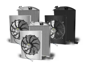 AFCO Aluminum Black Radiator & Shroud Single Black Shroud Ford 1933-1934