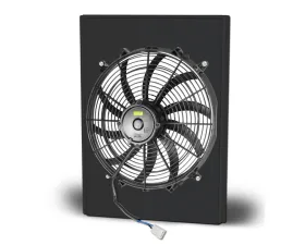 AFCO Aluminum Shroud Only Single Black Shroud w/ Trans CoolerFord 1936