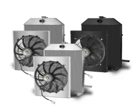 AFCO Aluminum Satin Radiator & Shroud 1939 Ford Deluxe Single Satin Shroud