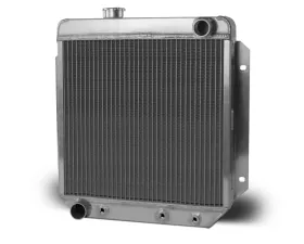 AFCO Down Flow Aluminum Satin Radiator Passenger Outlet Ford Mustang 1964-1966