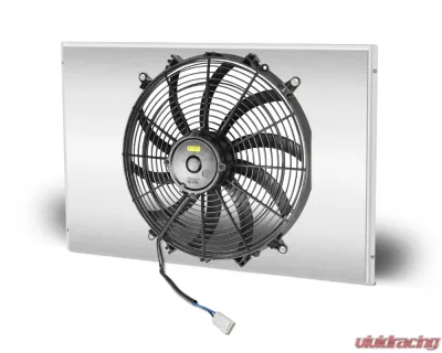 AFCO Aluminum Shroud Only Mopar Driver Inlet Single Polished Shroud 22" Wide Mopar A, B &amp; E Body - 83296-F-SP-N