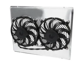 AFCO Aluminum Shroud Only Dual Polished Shroud Chevrolet Truck & Blazer w/ LSX Motor 1973-1987