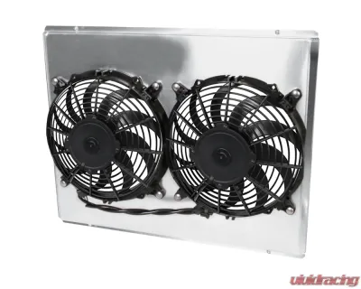 AFCO Aluminum Shroud Only Dual Polished Shroud Chevrolet Truck & Blazer w/ LSX Motor 1973-1987 - 84242-F-DP-N