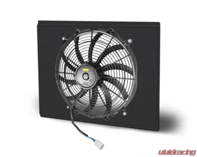 AFCO Aluminum Shroud Only Single Black Shroud Chevrolet Truck &amp; Blazer w/ LSX Motor 1973-1987 - 84242-F-SB-N