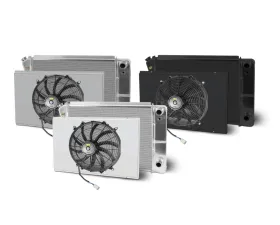 AFCO Aluminum Black Radiator & Shroud Single Black Shroud Double Pass Chevrolet Truck & Blazer LSX 1967-1972