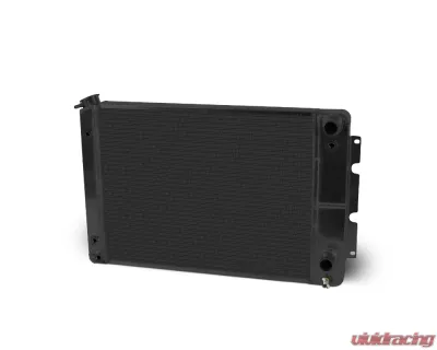 AFCO 28" Wide Aluminum Black Radiator Double Pass w/ Transcooler Chevrolet Camaro w/ LSX 1967-1969 - 84251-B-NA-Y