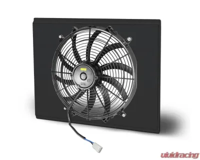 AFCO 28" Wide Aluminum Shroud Only Single Black Shroud Double Pass Chevrolet Camaro w/ LSX 1967-1969 - 84251-F-SB-N