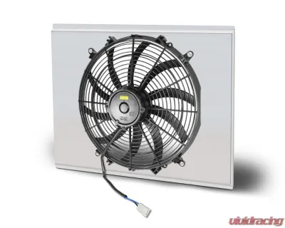 AFCO 28" Wide Aluminum Shroud Only Single Polish Shroud Double Pass w/ Transcooler Chevrolet Camaro w/ LSX 1967-1969 - 84251-F-SP-Y