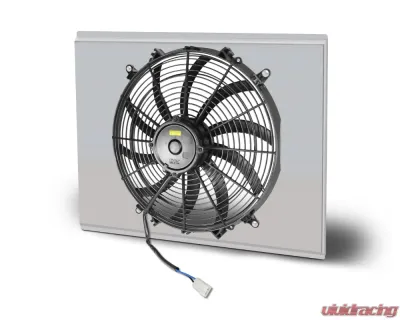 AFCO 28" Wide Aluminum Shroud Only Single Satin Shroud Double Pass w/ Transcooler Chevrolet Camaro w/ LSX 1967-1969 - 84251-F-SS-Y