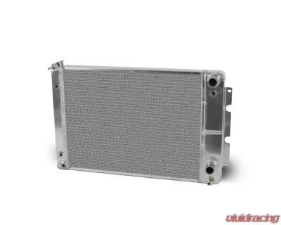 AFCO 28" Wide Aluminum Satin Radiator Double Pass w/ Transcooler Chevrolet Camaro w/ LSX 1967-1969 - 84251-S-NA-Y