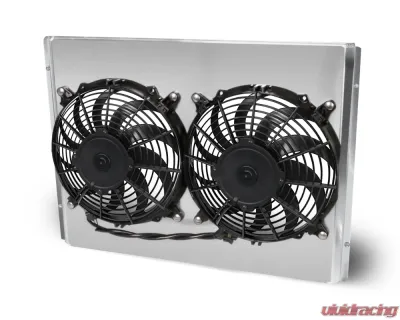AFCO Aluminum Shroud Only Dual Polish Shroud Double Pass Crossflow Chevrolet Chevelle w/ LSX 1966-1967 - 84252-F-DP-N