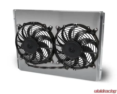 AFCO Aluminum Shroud Only Dual Satin Shroud Double Pass Crossflow w/ Transcooler Chevrolet Chevelle w/ LSX 1966-1967 - 84252-F-DS-Y