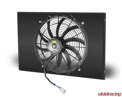 AFCO Aluminum Shroud Only Single Black Shroud Double Pass Crossflow w/ Transcooler Chevrolet Chevelle w/ LSX 1966-1967 - 84252-F-SB-Y