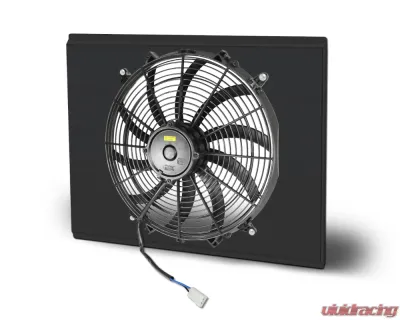 AFCO Aluminum Shroud Only Single Black Shroud Double Pass Crossflow w/ Transcooler GM A Body Cars w/ LSX 1968-1977 - 84253-F-SB-Y