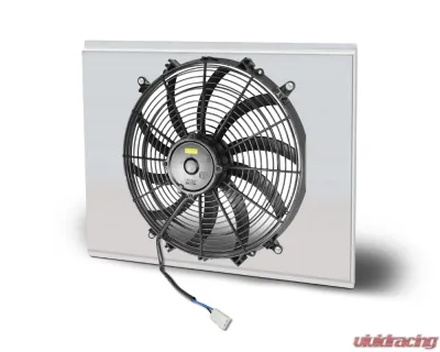 AFCO Aluminum Shroud Only Single Polish Shroud Double Pass Crossflow w/ Transcooler GM A Body Cars w/ LSX 1968-1977 - 84253-F-SP-Y