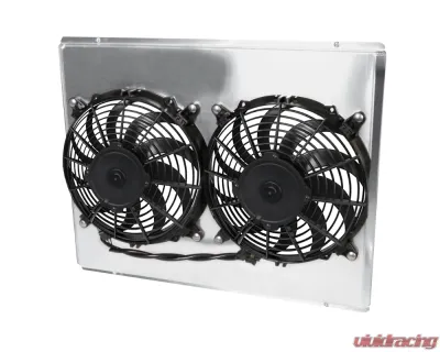 AFCO Aluminum Shroud Only Dual Polish Shroud Double Pass Crossflow Chevrolet Camaro w/ LSX 1970-1981 - 84255-F-DP-N