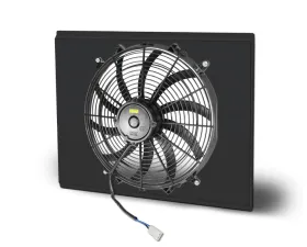 AFCO Aluminum Shroud Only Single Black Shroud Double Pass Crossflow Chevrolet Camaro w/ LSX 1970-1981