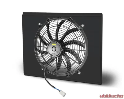 AFCO Aluminum Shroud Only Single Black Shroud Double Pass Crossflow w/ Transcooler Chevrolet Camaro w/ LSX 1970-1981 - 84255-F-SB-Y