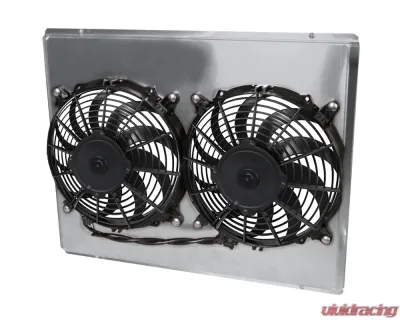 AFCO Aluminum Shroud Only Dual Satin Shroud Double Pass w/ Transcooler Pontiac Lemans 1978-1981 | Chevrolet Monte Carlo 1978-1987 - 84258-F-DS-Y