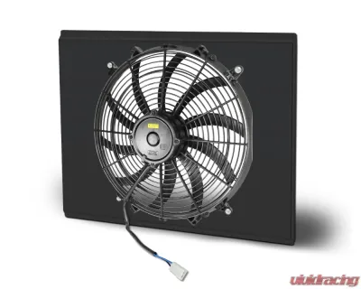 AFCO Aluminum Shroud Only Single Black Shroud Double Pass w/ Transcooler Pontiac Lemans 1978-1981 | Chevrolet Monte Carlo 1978-1987 - 84258-F-SB-Y