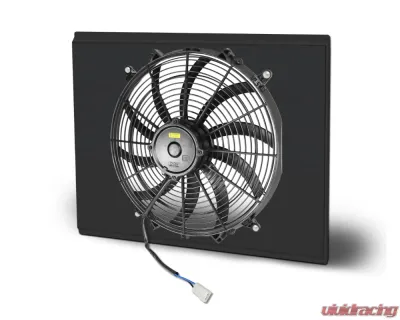 AFCO Aluminum Shroud Only Single Black Shroud Double Pass Chevrolet Nova w/ LSX 1962-1967 - 84287-F-SB-N