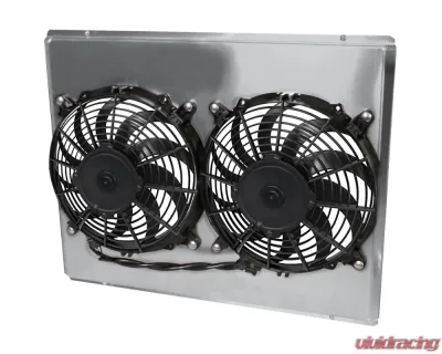 AFCO Aluminum Shroud Only Dual Satin Shroud Double Pass Pontiac Firebird/TA w/ LSX 1970-1981 - 84290-F-DS-N