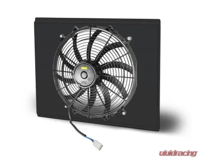 AFCO Aluminum Shroud Only Single Black Shroud Double Pass w/ Transcooler Pontiac Firebird/TA w/ LSX 1970-1981 - 84290-F-SB-Y