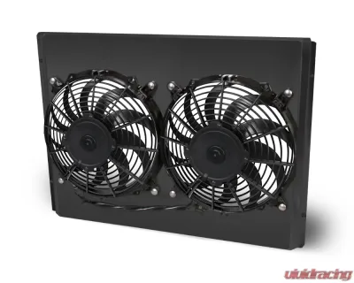 AFCO Aluminum Black Shroud Only Passenger Inlet Dual Black Shroud 22" Wide Downflow Mopar A, B &amp; E Body - 84296-F-DB-N