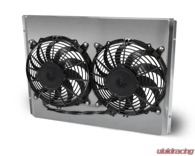 AFCO Aluminum Shroud Only Passenger Inlet Dual Satin Shroud 22" Wide Downflow Mopar A, B &amp; E Body - 84296-F-DS-N