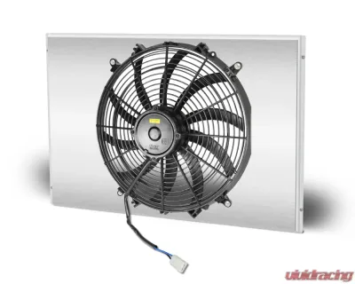 AFCO Aluminum Shroud Only Passenger Inlet Single Polished Shroud 22" Wide Downflow Mopar A, B &amp; E Body - 84296-F-SP-N