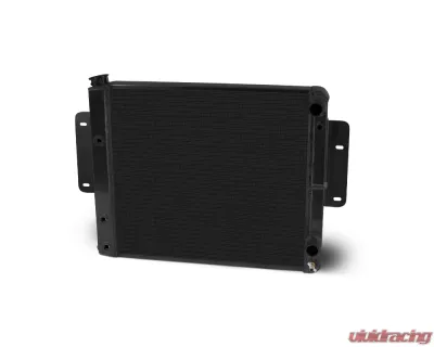 AFCO Aluminum Black Radiator Double Pass Crossflow w/ Transcooler Pontiac GTO w/ LSX 1964-1967 - 84298-B-NA-Y