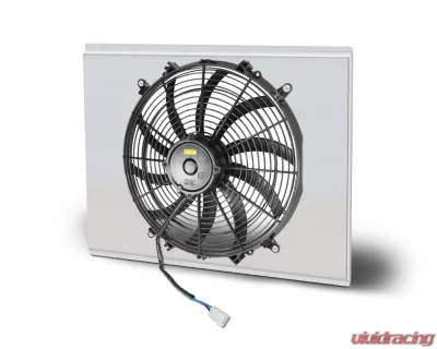 AFCO Aluminum Shroud Only Single Polish Shroud Double Pass w/ Transcooler Pontiac GTO w/ LSX 1964-1967 - 84298-F-SP-Y