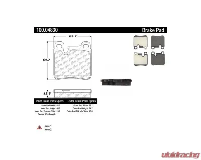 Centric Original Equipment Formula Brake Pads 100.04830 - 100.04830