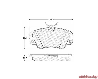 Centric Original Equipment Formula Brake Pads with Hardware 100.07200 - 100.07200