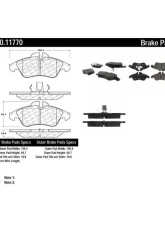 Centric Original Equipment Formula Brake Pads with Hardware 100.11770                                     - 100.11770 - Image 2