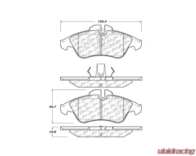 Centric Original Equipment Formula Brake Pads with Hardware 100.11770 - 100.11770