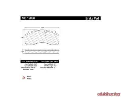 Centric Original Equipment Formula Brake Pads 100.12030 - 100.12030