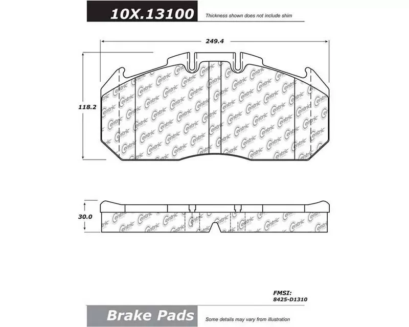 Centric Original Equipment Formula Brake Pads 100.13100 - 100.13100