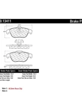 Centric Original Equipment Formula Brake Pads with Hardware 100.13411                                     - 100.13411 - Image 2