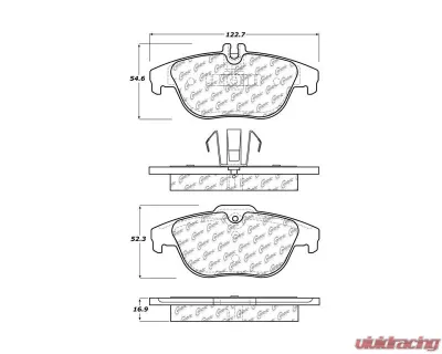 Centric Original Equipment Formula Brake Pads with Hardware 100.13411 - 100.13411