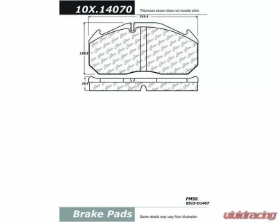 Centric Original Equipment Formula Brake Pads 100.14070 - 100.14070
